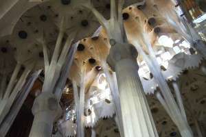 Die Decke im Inneren der Sagrada Familia